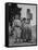 Children Standing in Front of Boundary Zone Sign Written in Russian, English, and Korean-John Florea-Framed Stretched Canvas