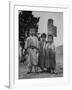 Children Standing in Front of Boundary Zone Sign Written in Russian, English, and Korean-John Florea-Framed Photographic Print