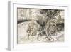 Children Startled by a Witch-Arthur Rackham-Framed Giclee Print