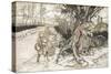 Children Startled by a Witch-Arthur Rackham-Stretched Canvas