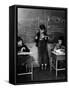 Children Studying Nuclear Physicist and Writing their Answers on the Board at the Age of 7-Nina Leen-Framed Stretched Canvas