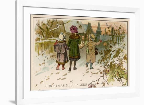 Children Take Christmas Gifts to Underprivileged Villagers-Woldemar Friedrich-Framed Art Print