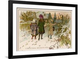 Children Take Christmas Gifts to Underprivileged Villagers-Woldemar Friedrich-Framed Art Print