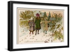 Children Take Christmas Gifts to Underprivileged Villagers-Woldemar Friedrich-Framed Art Print