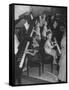 Children Taking Piano Lessons-George Strock-Framed Stretched Canvas