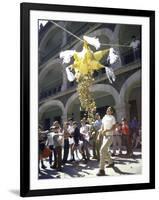 Children Taking Turns Breaking Pinata During Christmas Festival-John Dominis-Framed Photographic Print