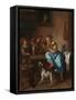 Children Teaching a Cat to Dance (The Dancing Lesso), Between 1660 and 1670-Jan Havicksz Steen-Framed Stretched Canvas