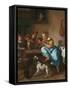 Children Teaching a Cat to Dance (The Dancing Lesson)-Jan Havicksz. Steen-Framed Stretched Canvas