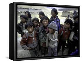 Children, Tibet-Michael Brown-Framed Stretched Canvas