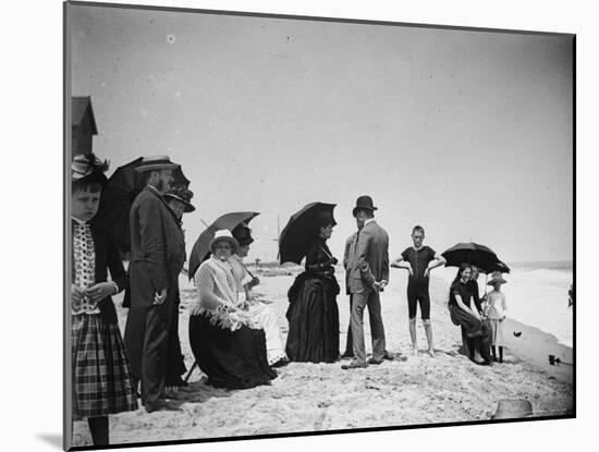 Children to Elderly, All Dressed Up by the Shoreline of Beach at Stokemus, Near Sea Bright-Wallace G^ Levison-Mounted Photographic Print
