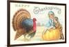 Children, Turkey and Pumpkin-null-Framed Art Print