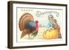 Children, Turkey and Pumpkin-null-Framed Art Print