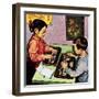 Children Using Abacus-English School-Framed Giclee Print