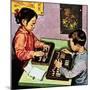 Children Using Abacus-English School-Mounted Giclee Print