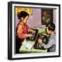 Children Using Abacus-English School-Framed Giclee Print