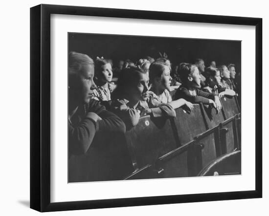 Children Viewing a Theater Production About a Boy Living in the Us-Nat Farbman-Framed Photographic Print