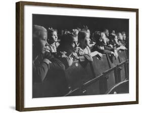 Children Viewing a Theater Production About a Boy Living in the Us-Nat Farbman-Framed Photographic Print