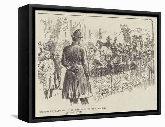 Children Waiting to Be Admitted to the Dinner at Brighton-null-Framed Stretched Canvas