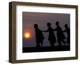Children Walk to Work in the Wee Hours of the Morning-Rajesh Kumar Singh-Framed Photographic Print