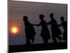 Children Walk to Work in the Wee Hours of the Morning-Rajesh Kumar Singh-Mounted Photographic Print