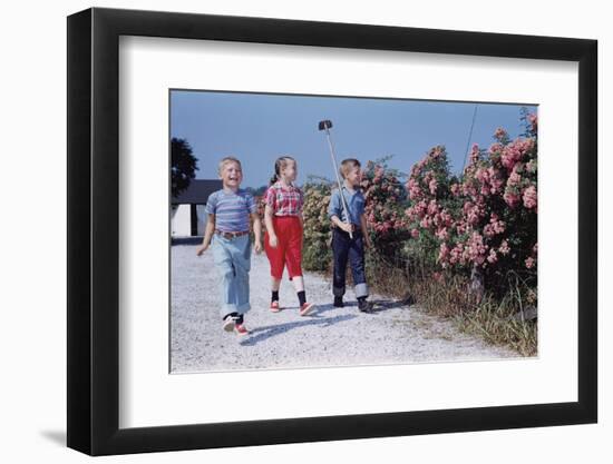 Children Walking Along Gravel Road-William P. Gottlieb-Framed Photographic Print
