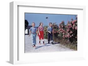 Children Walking Along Gravel Road-William P. Gottlieb-Framed Photographic Print