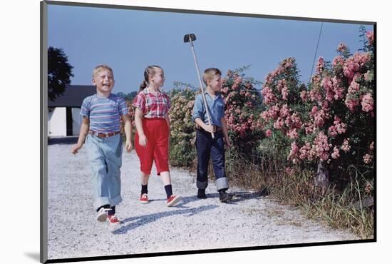 Children Walking Along Gravel Road-William P. Gottlieb-Mounted Photographic Print