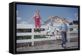 Children Walking Away from Fence-William P. Gottlieb-Framed Stretched Canvas