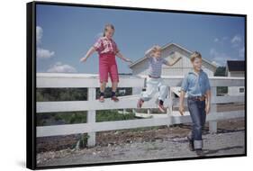 Children Walking Away from Fence-William P. Gottlieb-Framed Stretched Canvas