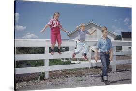 Children Walking Away from Fence-William P. Gottlieb-Stretched Canvas