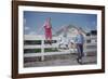 Children Walking Away from Fence-William P. Gottlieb-Framed Photographic Print