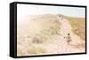 Children Walking up a Dune Path to the Beach-soupstock-Framed Stretched Canvas