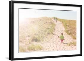 Children Walking up a Dune Path to the Beach-soupstock-Framed Photographic Print