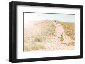 Children Walking up a Dune Path to the Beach-soupstock-Framed Photographic Print
