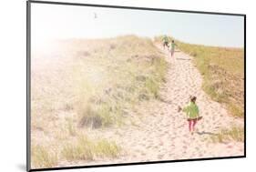 Children Walking up a Dune Path to the Beach-soupstock-Mounted Photographic Print