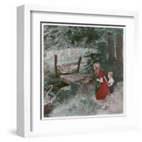 Children Watch Fairies Dancing and Creating a Fairy Ring-Elsie Gregory-Framed Art Print