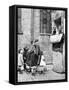 Children Watching a Punch and Judy Show in a London Street, 1936-Donald Mcleish-Framed Stretched Canvas