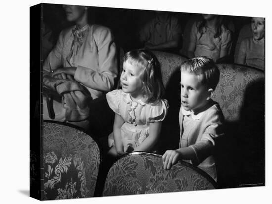 Children Watching Cartoons in a Movie Theater-Charles E^ Steinheimer-Stretched Canvas
