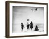 Children Watching Louis Bleriot Flying Plane Photograph - Calais, France-Lantern Press-Framed Art Print