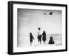 Children Watching Louis Bleriot Flying Plane Photograph - Calais, France-Lantern Press-Framed Art Print