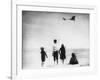 Children Watching Louis Bleriot Flying Plane Photograph - Calais, France-Lantern Press-Framed Art Print