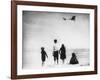 Children Watching Louis Bleriot Flying Plane Photograph - Calais, France-Lantern Press-Framed Art Print