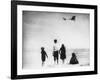 Children Watching Louis Bleriot Flying Plane Photograph - Calais, France-Lantern Press-Framed Art Print