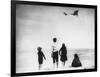 Children Watching Louis Bleriot Flying Plane Photograph - Calais, France-Lantern Press-Framed Art Print