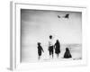 Children Watching Louis Bleriot Flying Plane Photograph - Calais, France-Lantern Press-Framed Art Print