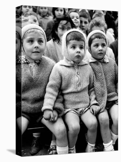 Children Watching Story of St. George and the Dragon at the Puppet Theater in the Tuileries-Alfred Eisenstaedt-Stretched Canvas