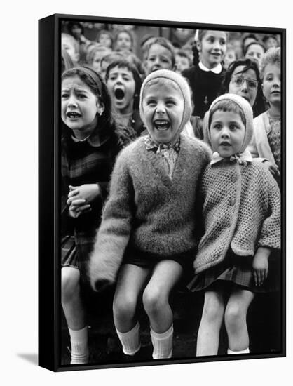 Children Watching Story of St. George and the Dragon at the Puppet Theater in the Tuileries-Alfred Eisenstaedt-Framed Stretched Canvas