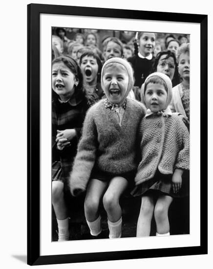 Children Watching Story of St. George and the Dragon at the Puppet Theater in the Tuileries-Alfred Eisenstaedt-Framed Photographic Print