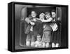 Children Waving While Being Evacuated-Associated Newspapers-Framed Stretched Canvas