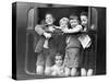 Children Waving While Being Evacuated-Associated Newspapers-Stretched Canvas